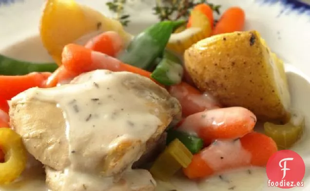 Estofado de Pollo Cremoso a base de Hierbas de Cocción Lenta (Para 2 personas)