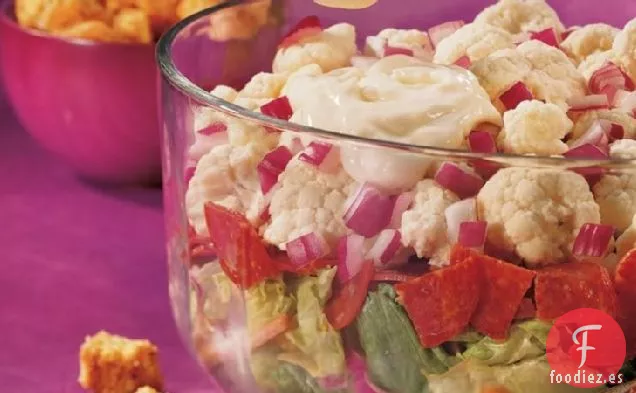 Ensalada de Verduras Cremosa en Capas
