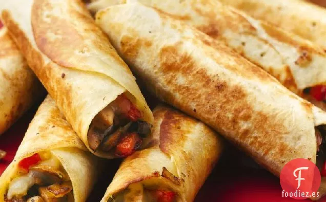 Flautas de Champiñones y Queso Fritos