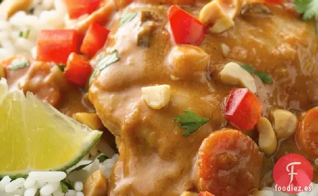 Pollo de Cacahuete Tailandés de Cocción Lenta