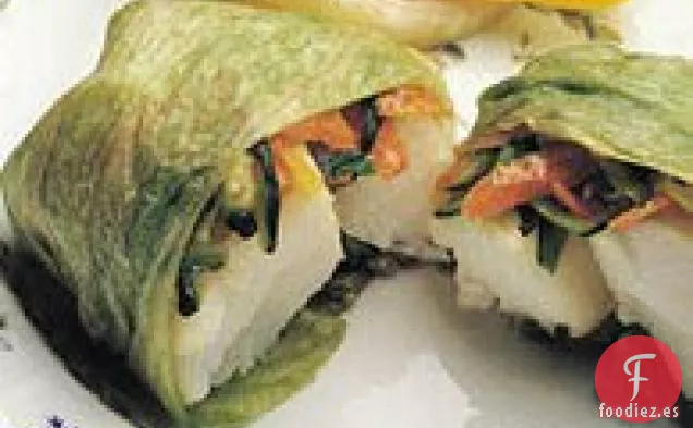 Pescado al Horno en Bolsitas de Lechuga