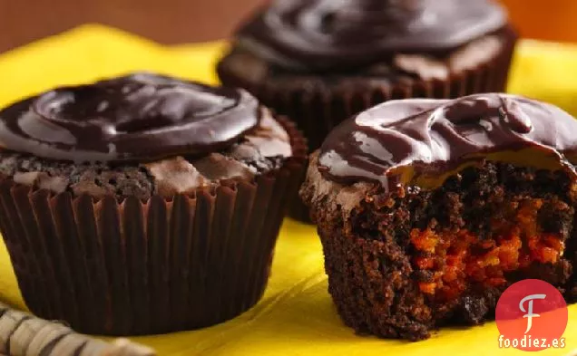 Brownies Mexicanos con Relleno de Albaricoque y Ancho y Ganache de Chocolate Negro
