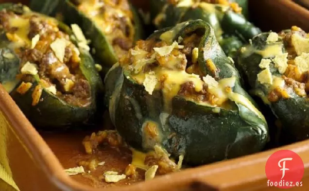 Poblanos Rellenos de Tacos Crujientes