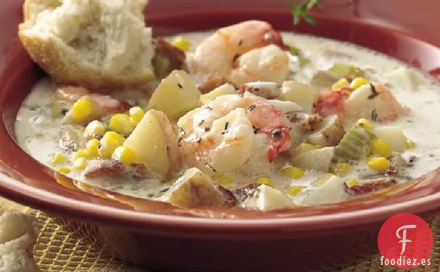 Sopa de Maíz y Camarones
