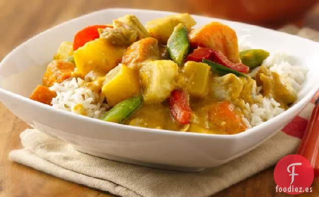 Curry de Pollo, Coco y Piña de Cocción Lenta