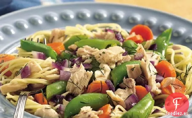 Atún con Pasta de Pelo de Ángel y Eneldo