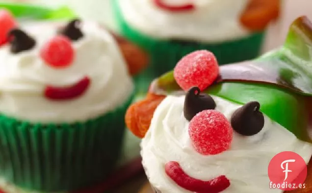 Cupcakes de Duende Navideño de Terciopelo Rojo