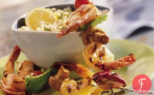 Brochetas de Camarones a la Parrilla