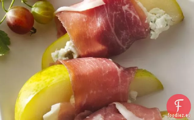 Jamón y Rodajas de Pera de Queso Azul Cremoso