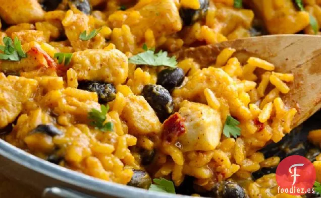 Sartén para Enchilada con Queso de Calabaza y Frijoles Negros