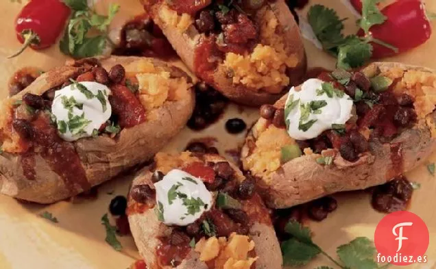Batatas con Chile Picante de Frijoles Negros
