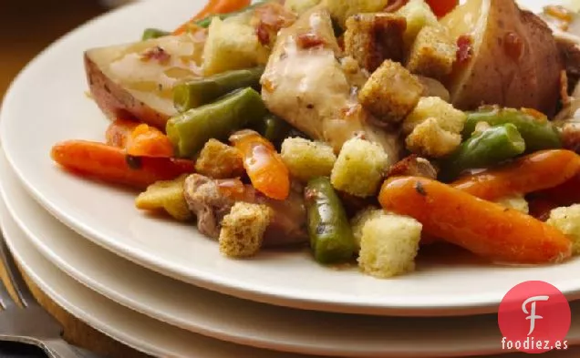 Pastel de Pollo y Olla de Relleno de Cocción Lenta