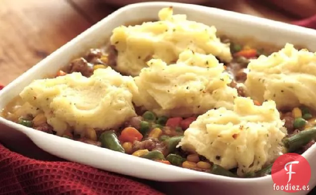 Cazuela de Puré de Patata y Salchichas