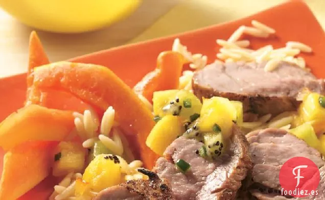 Solomillo de Cerdo a la Parrilla con Salsa de Piña