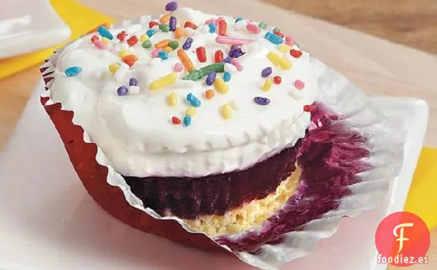 Cupcakes de Helado de Arándanos y Limón