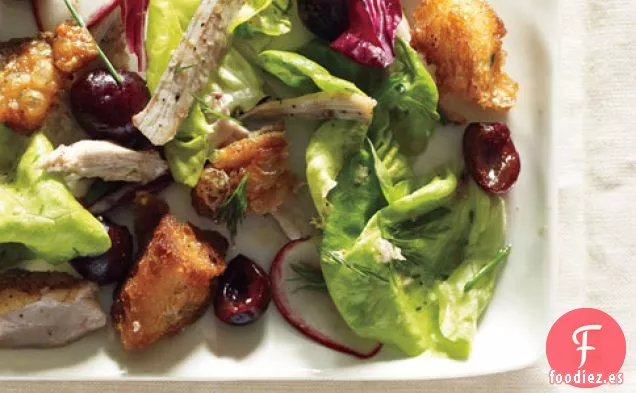 Ensalada De Lechuga, Pollo Y Cereza Con Mantequilla
