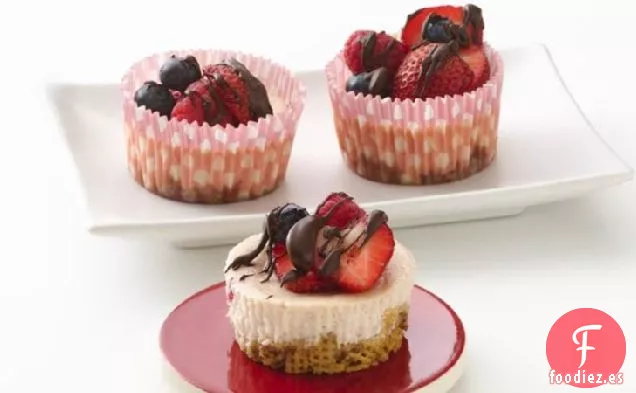Mini Pasteles de Queso Triple Berry Sin Gluten