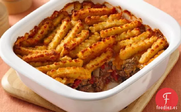 Pastel de Hamburguesa y Papas Fritas