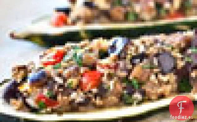 Calabacín relleno de Caponata