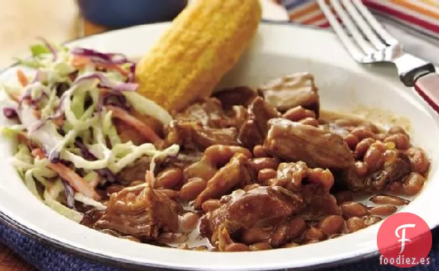 Frijoles y Carne Asados de Cocción Lenta