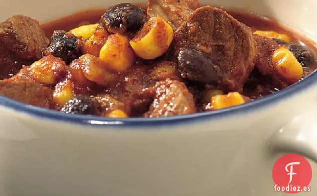 Chili Picante de Frijoles y Carne del Sudoeste de Cocción Lenta
