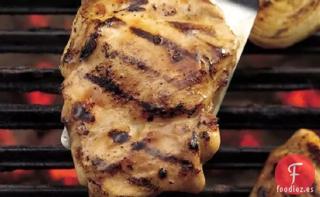 Muslos de Pollo Asado A la Parrilla Glaseados de Albaricoque