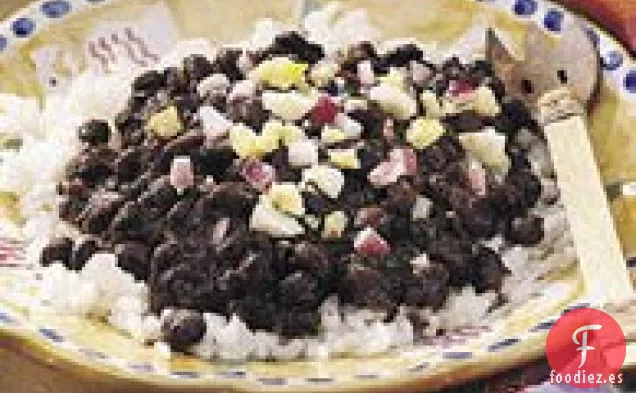 Frijoles Negros y Arroz de Cocción Lenta
