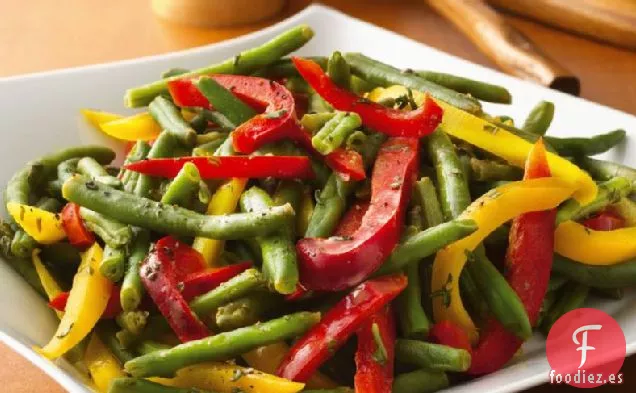 Judías Verdes con Pimientos de Colores (Tamaño de Multitud)