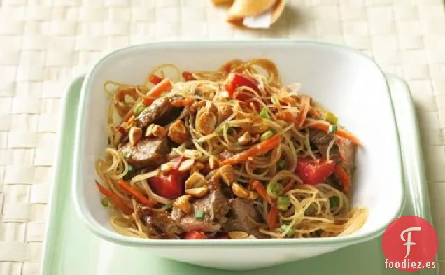 Ensalada de Fideos y Ternera Tailandesa a la Parrilla