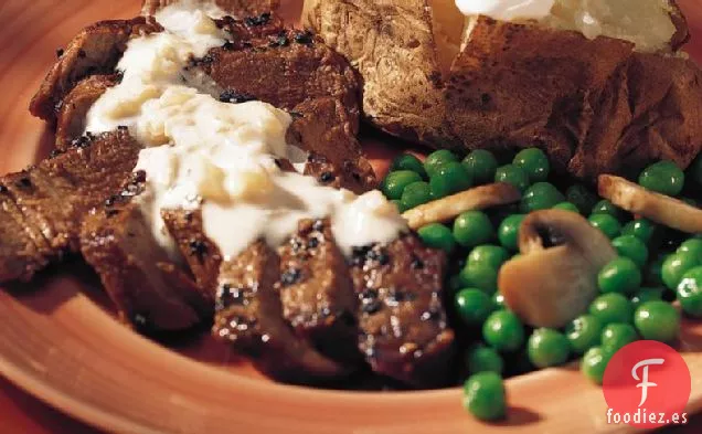 Filete a la Parrilla con Pimienta y Salsa de Crema de Brandy