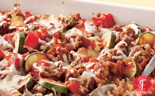 Cazuela de Carne con Queso y Tomate