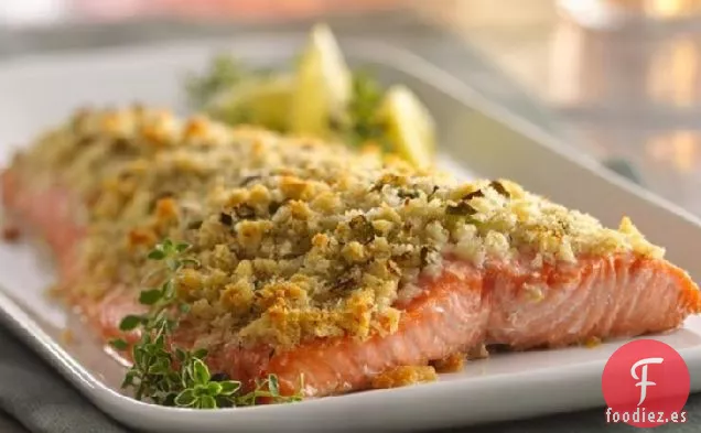 Salmón con costra de Limón y Parmesano