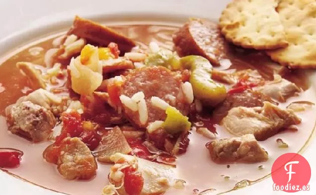 Sopa Picante de Pollo y Salchicha de Cocción Lenta