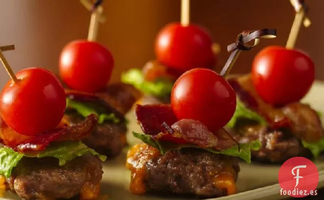 Bocados de Hamburguesa de Tocino con Queso