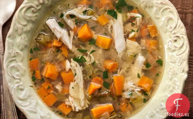 Sopa de Pollo de Cocción Lenta
