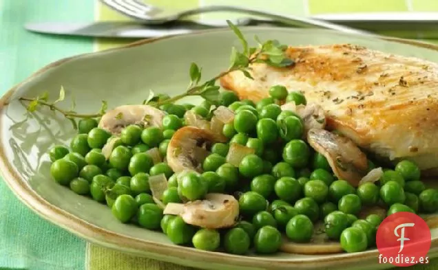 Guisantes con Champiñones y Tomillo
