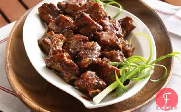 Riblets Glaseados con Chile Picante a La Parrilla de Cocción Lenta