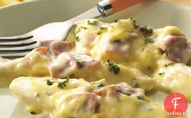 Horneado Cremoso de Pollo y Jamón