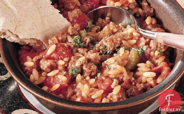 Cordero griego y Orzo
