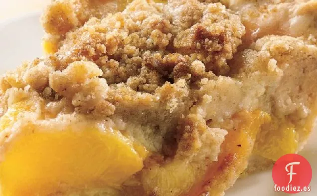 Pastel de Crumble de Melocotón