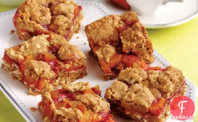 Cuadrados de Fresa, Albaricoque y Avena