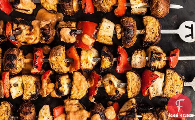Kebabs de Verduras y Halloumi a la Parrilla