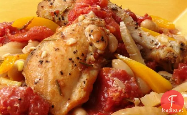 Pollo Estofado sin Gluten con Hinojo y Frijoles Blancos