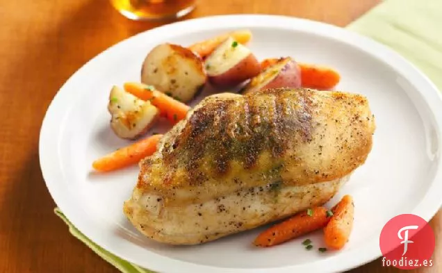 Pollo A La Parrilla Con Costra de Pesto y Parmesano