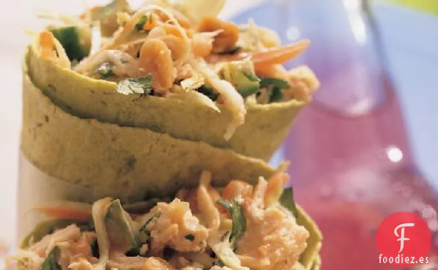 Conos de Ensalada de Pollo Tailandés