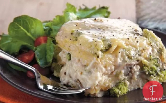 Lasaña de Brócoli de Pollo de Cocción Lenta