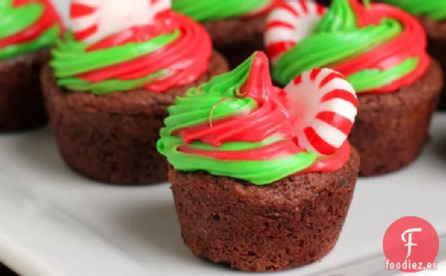 Mini Tazas de Galletas de Menta Navideñas