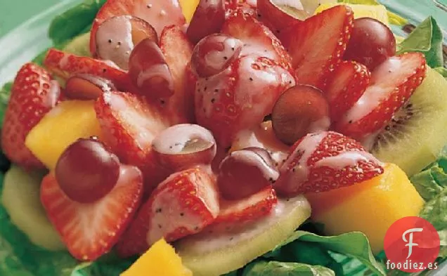 Ensalada de Frutas con Vinagreta de Semilla de Amapola y Fresa