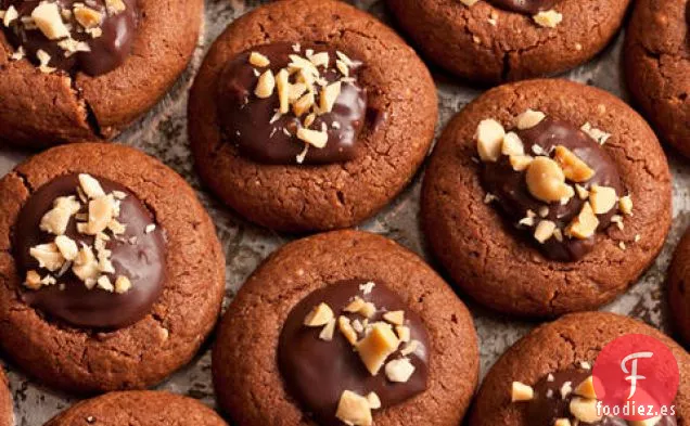 Galletas de Mantequilla de Maní y Chocolate con Relleno de Ganache
