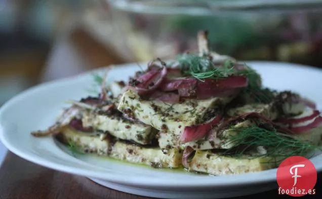 Tofu Al Horno Con Vino Blanco, Mostaza Y Eneldo